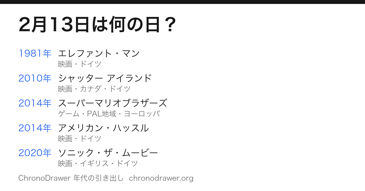 2月13日は何の日