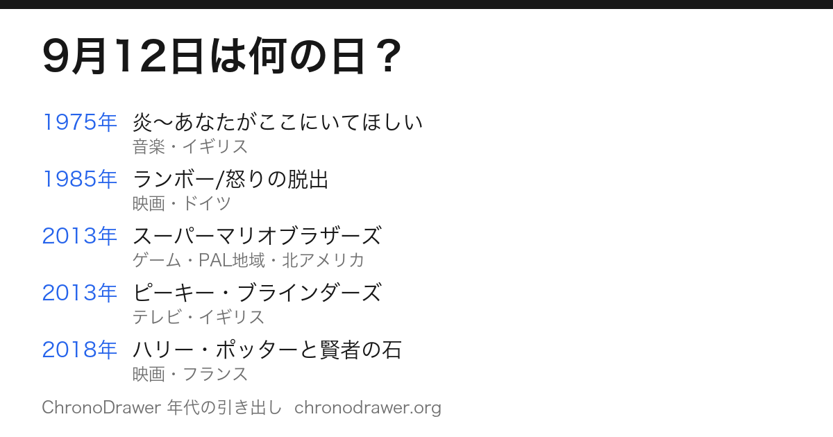 9月12日は何の日