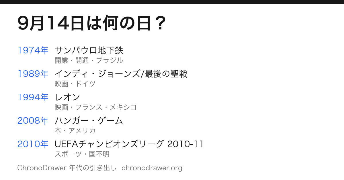 9月14日は何の日