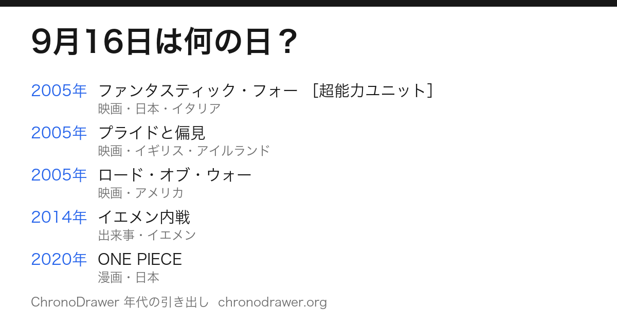 9月16日は何の日