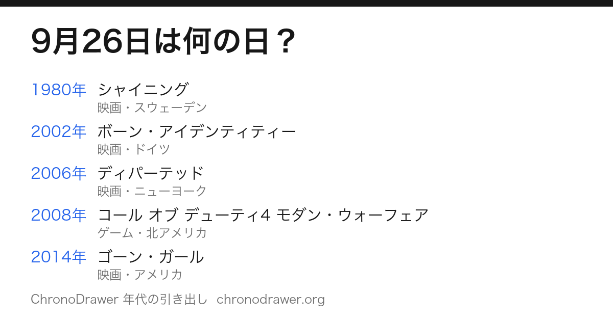 9月26日は何の日