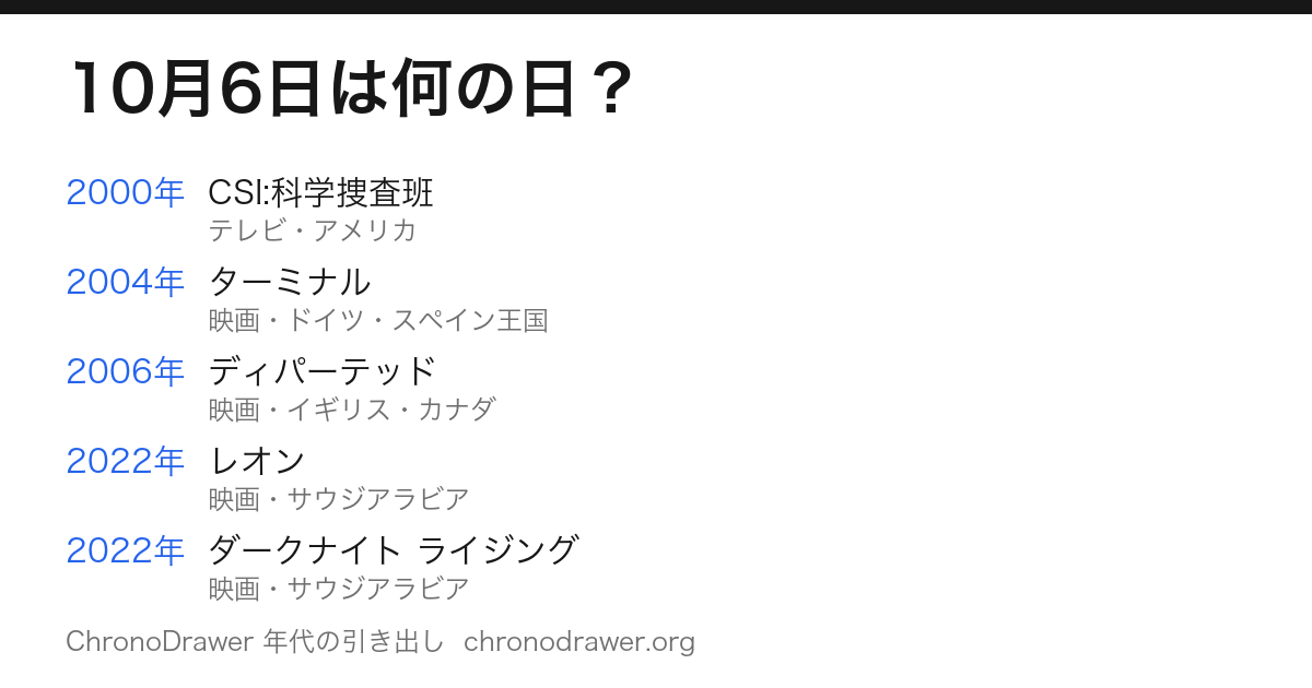 10月6日は何の日
